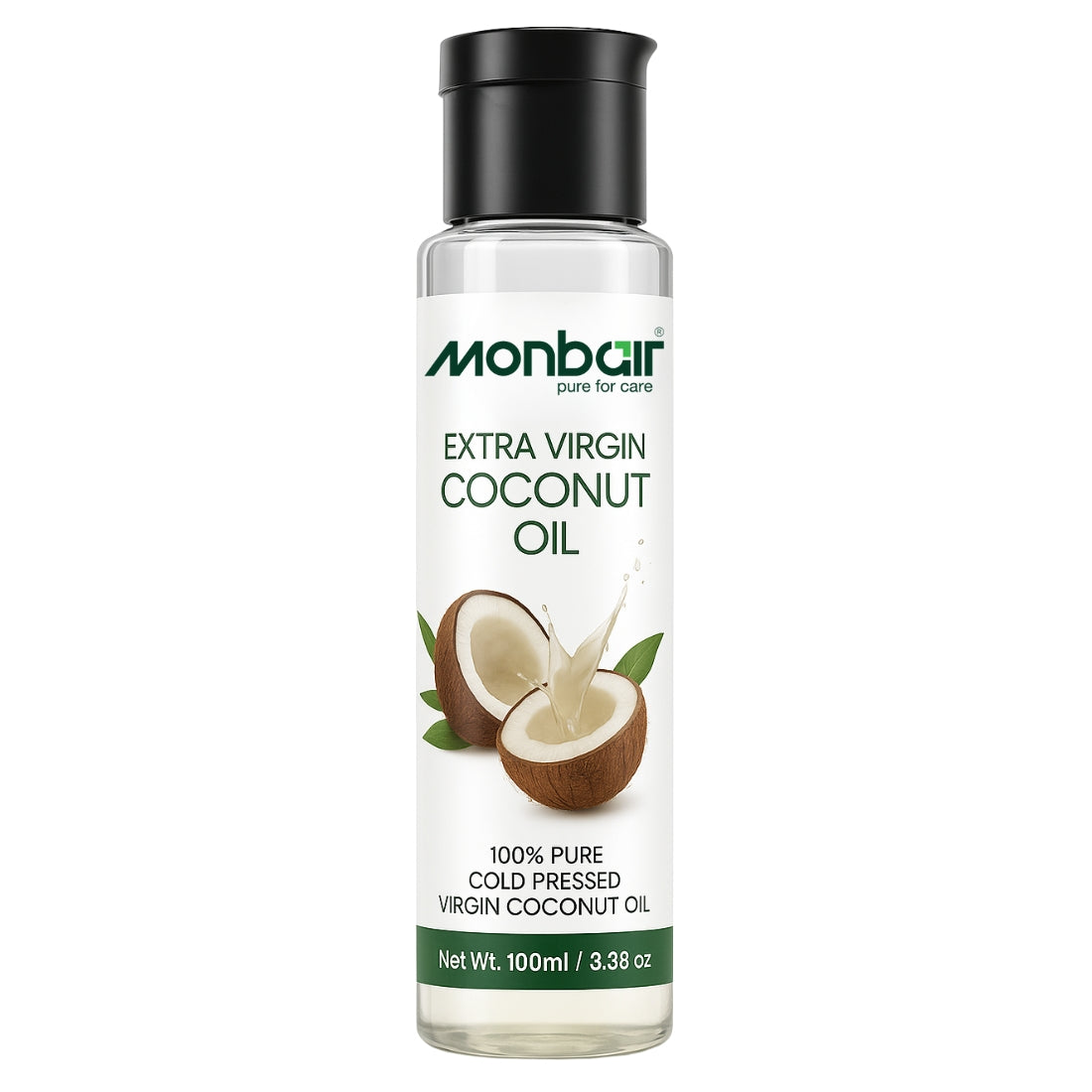 MONBAIR Virgin Coconut Oil | Cold Pressed, 100% Pure Natural | Hair, Body, Baby Massage (100 ml)