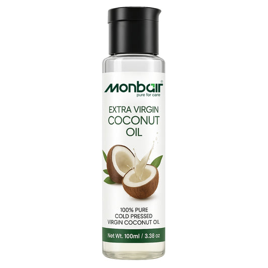 MONBAIR Virgin Coconut Oil | Cold Pressed, 100% Pure Natural | Hair, Body, Baby Massage  (100 ml)