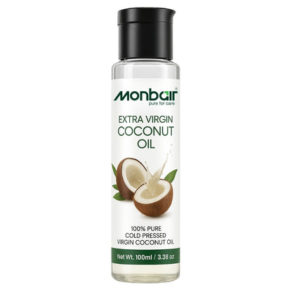 MONBAIR Virgin Coconut Oil | Cold Pressed, 100% Pure Natural | Hair, Body, Baby Massage  (100 ml)