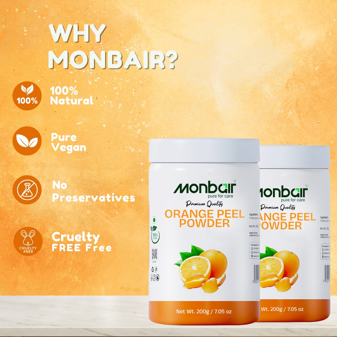 MONBAIR Premium Quality Organic Orange Peel Powder   (200 g)