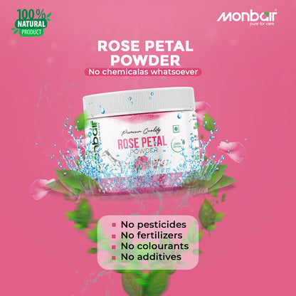 MONBAIR Premium Quality Organic Rose Petal Powder (100gm)