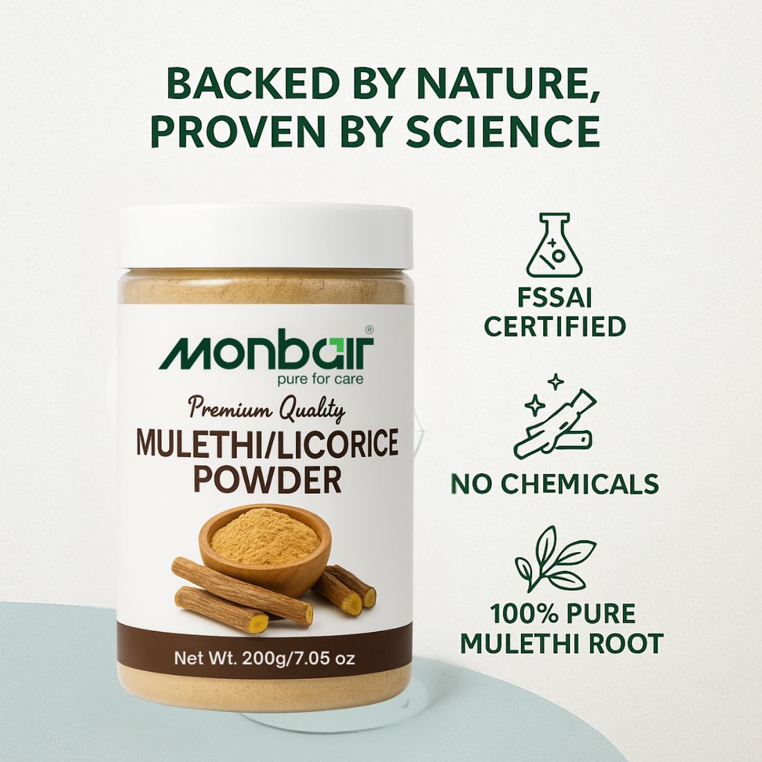MONBAIR Premium Quality Organic Mulethi/Licorice Powder 200 Grams