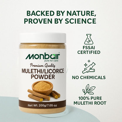 MONBAIR Premium Quality Organic Mulethi/Licorice Powder 200 Grams