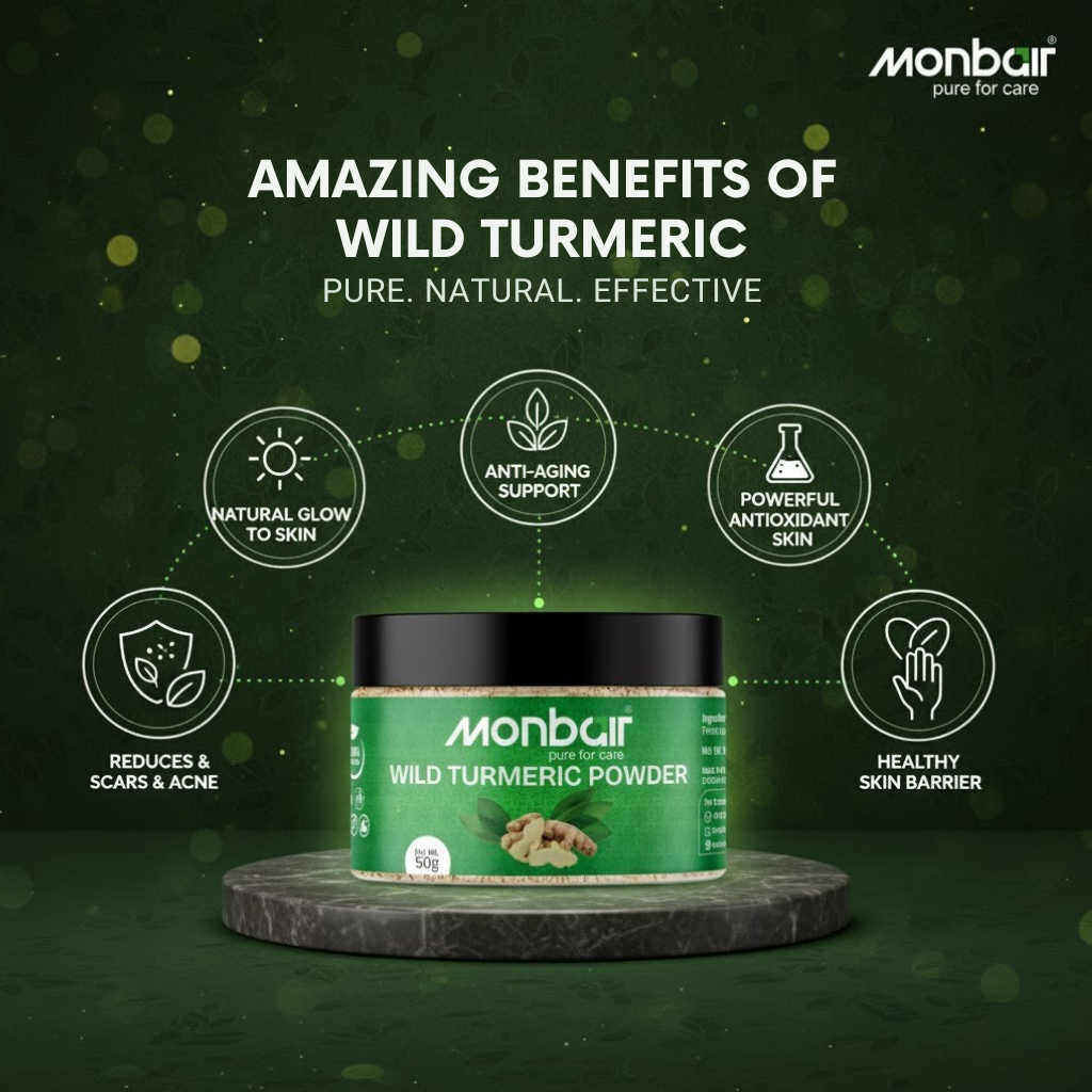 MONBAIR Wild turmeric powder | Kasturi turmeric | kasturi haldi powder 50 gm