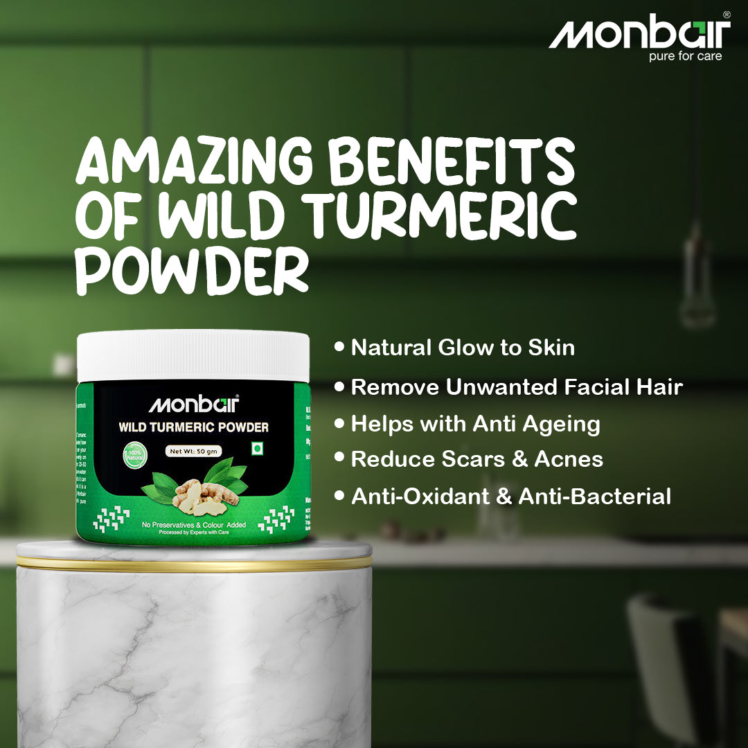 MONBAIR Wild turmeric powder | Kasturi turmeric | kasturi haldi powder 50 gm