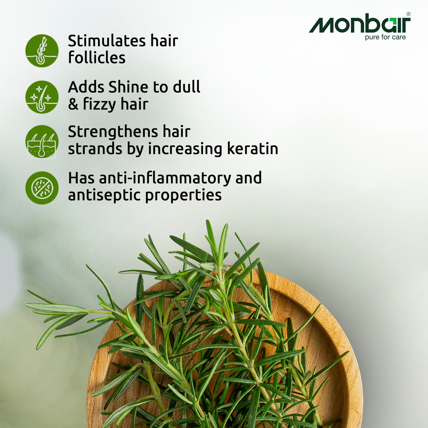 Monbair 100% Natural Dried Rosemary Leaves, 100g for Cooking, Seasoning, Herbal Tea, Skincare, Hair Care, and Aromatherapy | Resealable Freshness Jar