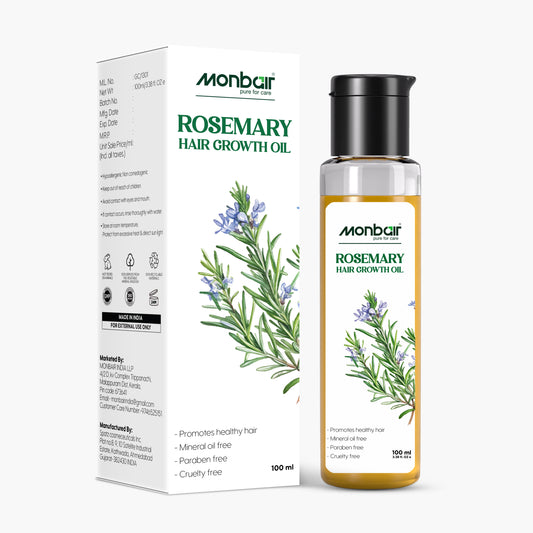 Monbair Rosemary Hair Growth Oil – Promotes Healthy Hair Growth | Anti-Inflammatory & Dandruff Control | Mineral Oil-Free, Paraben-Free, Cruelty-Free – 100ml