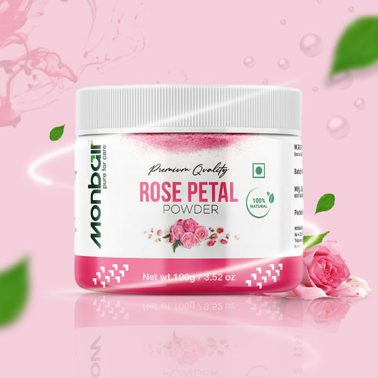 MONBAIR Premium Quality Organic Rose Petal Powder (100gm)