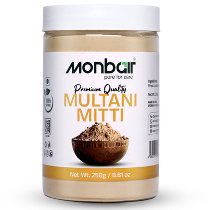 MONBAIR Premium Quality Organic Multani Mitti Powder 250 Grams (250 g)